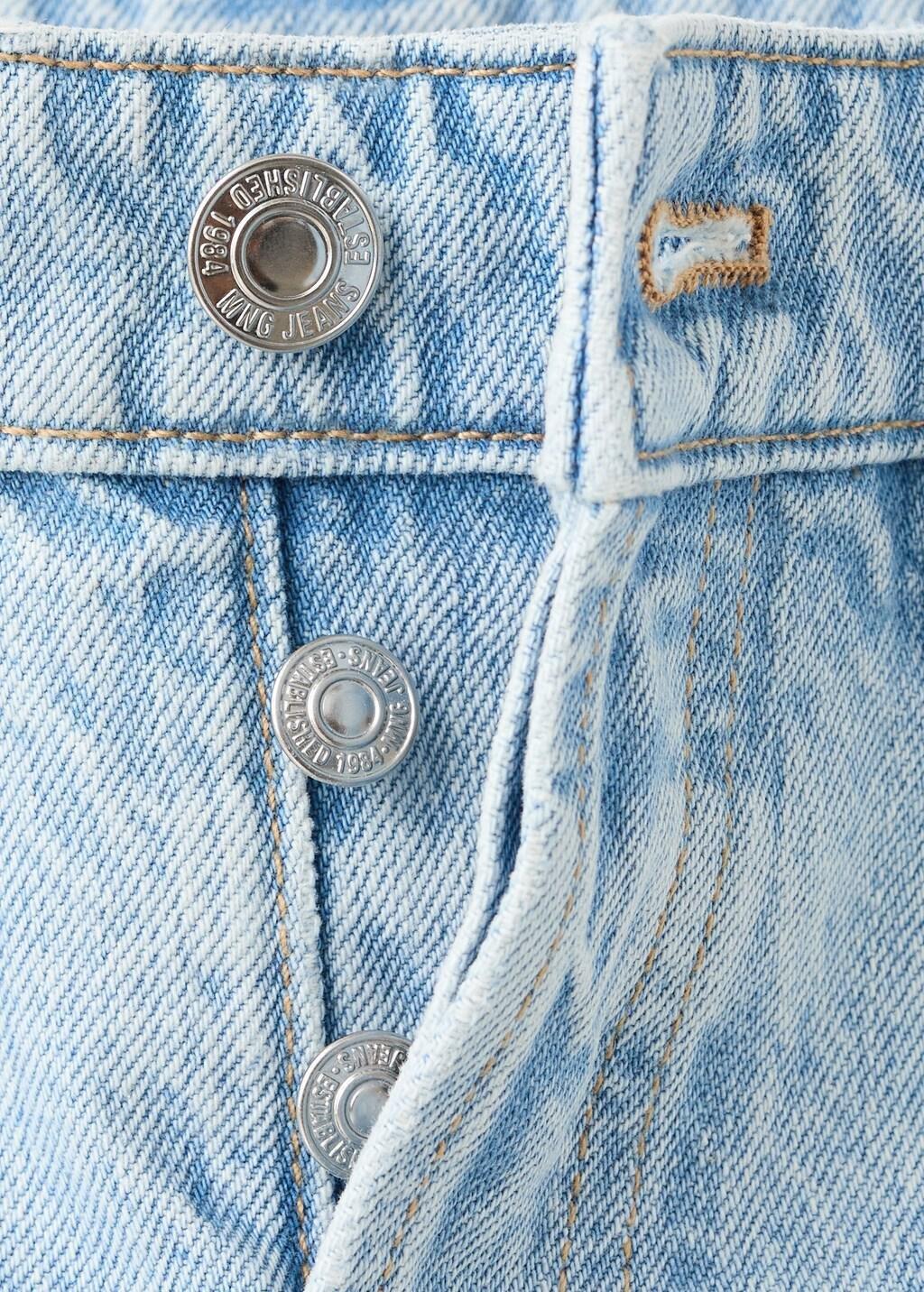 Blue Denim Shorts With Frayed Hem, Open Blue, large image number 1