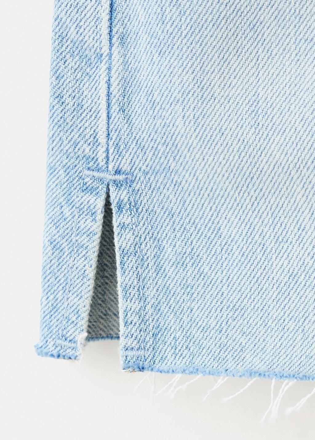 Blue Denim Shorts With Frayed Hem, Open Blue, large image number 5