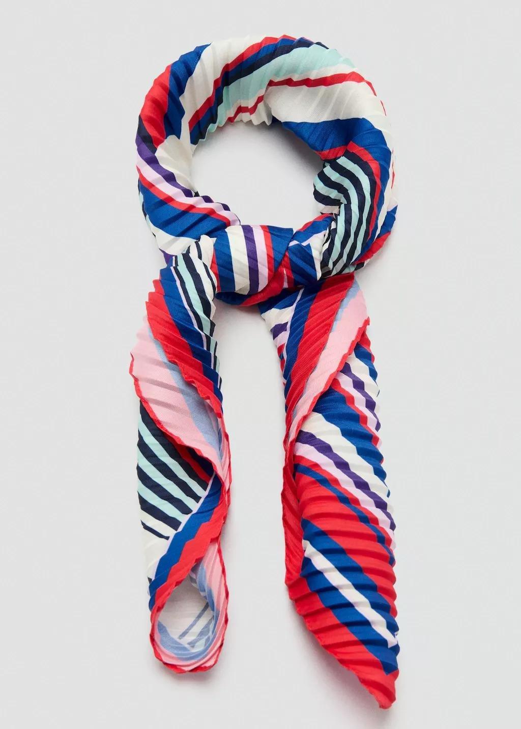 Red Textured Print Scarf, 0201_70, large image number 2