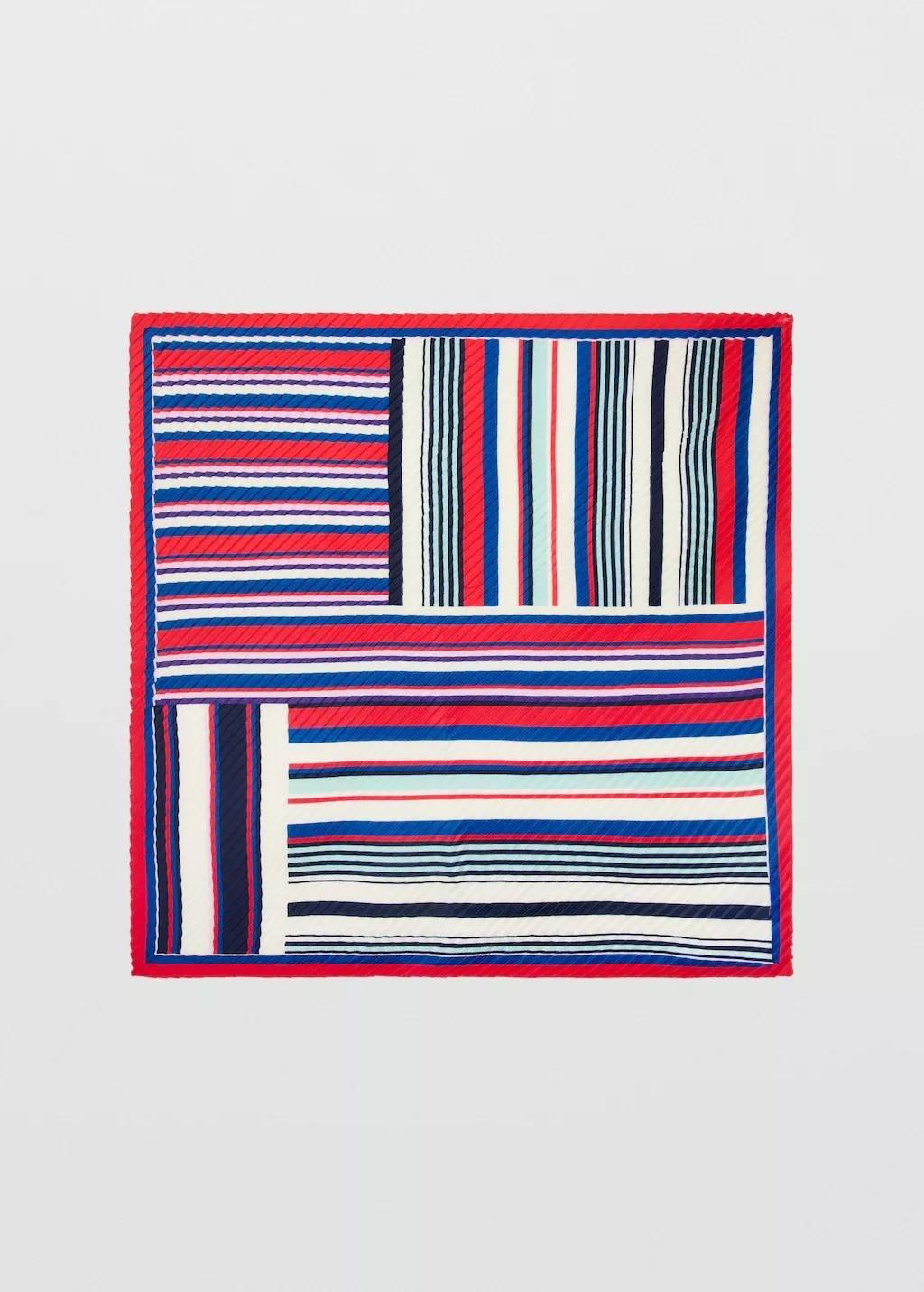 Red Textured Print Scarf, 0201_70, large image number 4