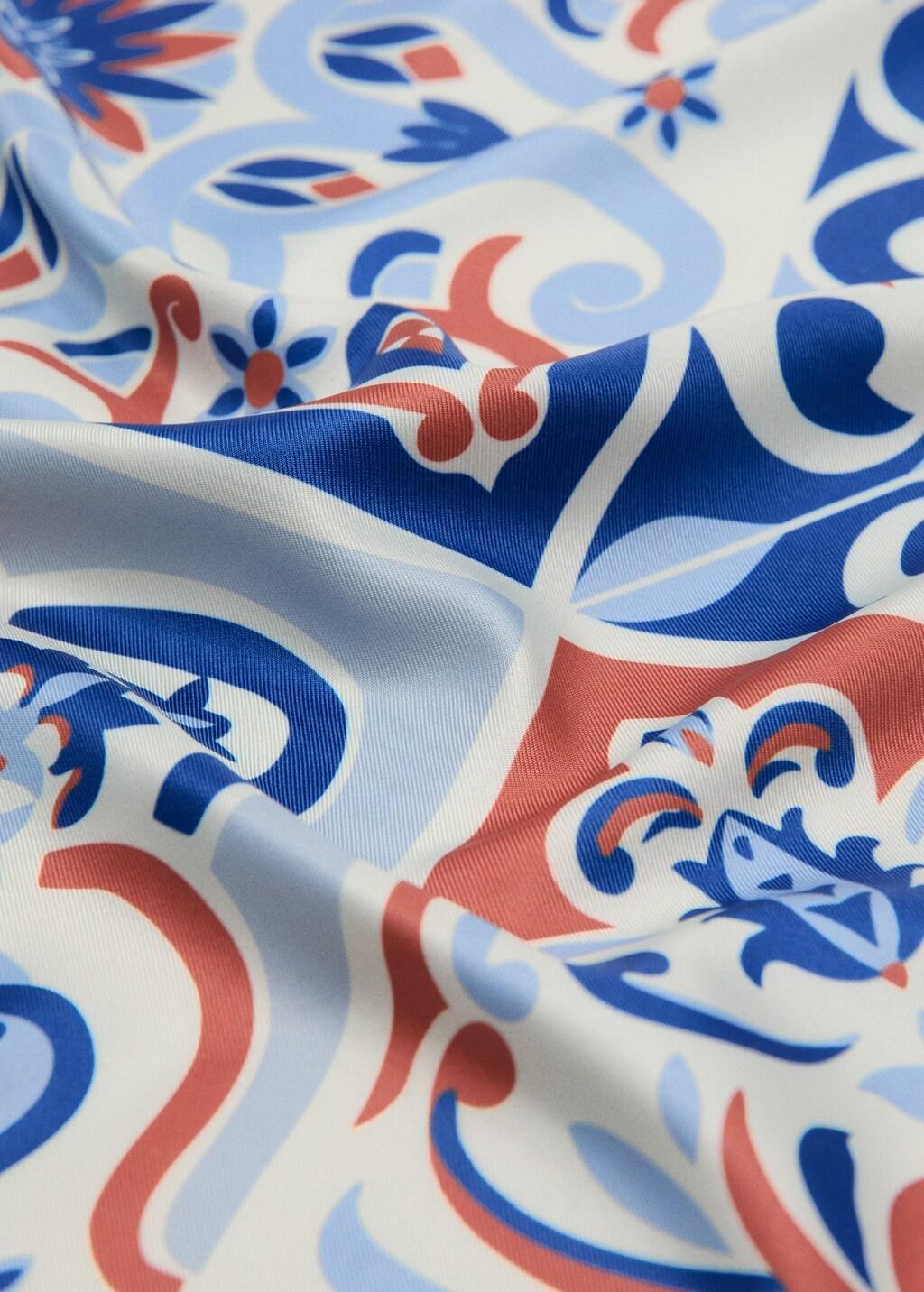 Blue Floral Scarf, Medium Blue, large image number 1