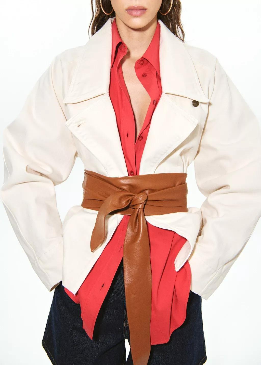 Brown Leather Obi Belt, 0201_30, large image number 0