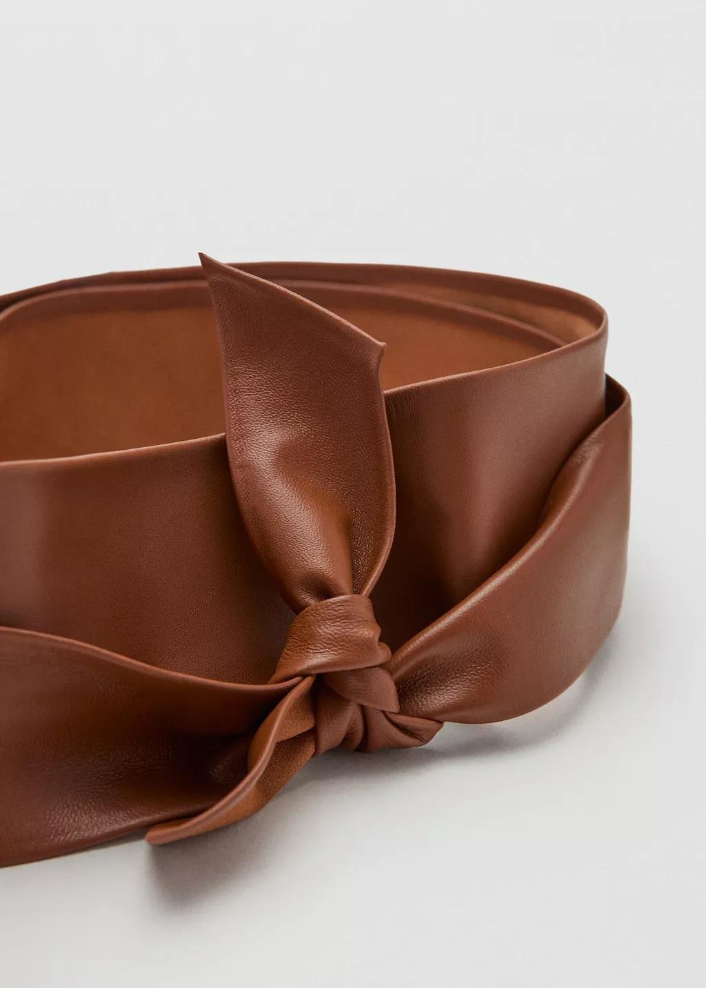 Brown Leather Obi Belt, 0201_30, large image number 1