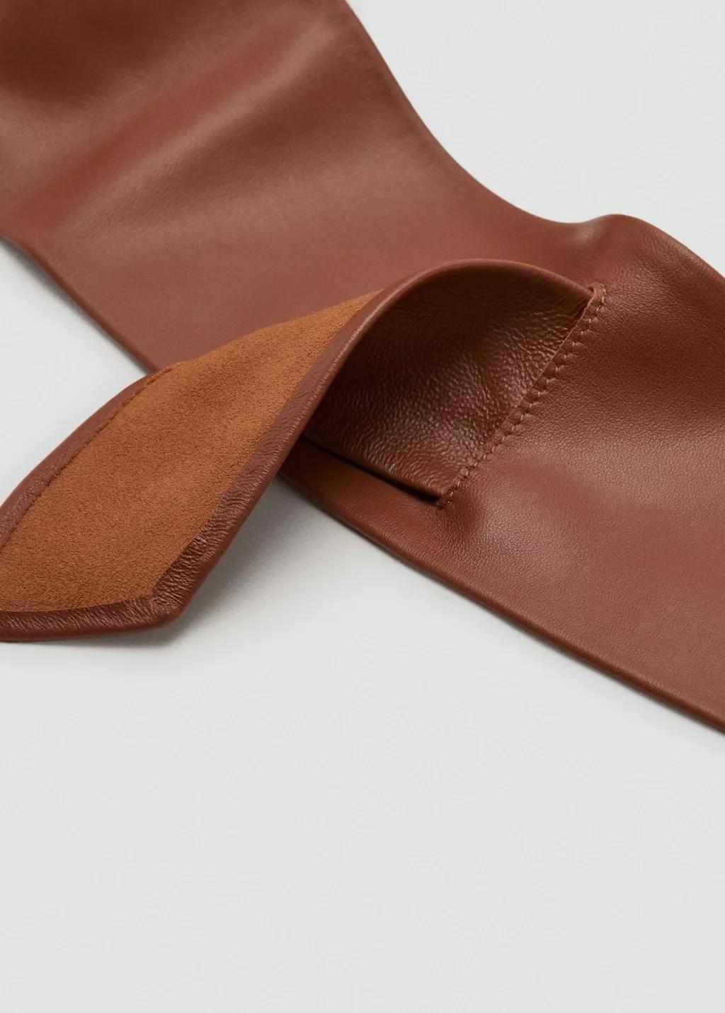 Brown Leather Obi Belt, 0201_30, large image number 2