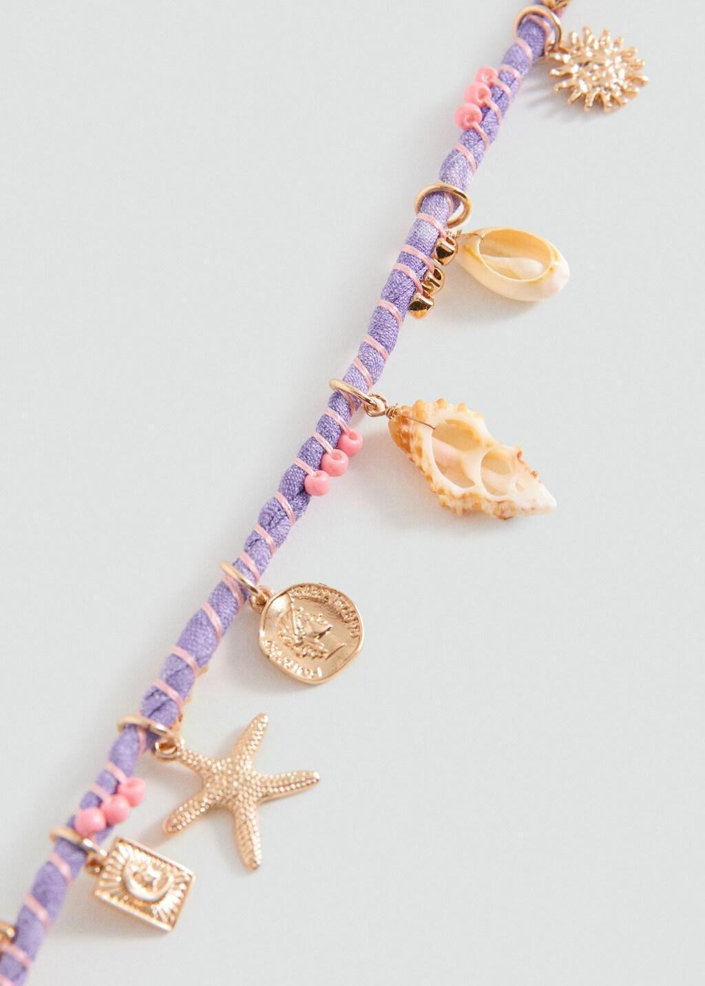 Purple Pendant Necklace With Charms, Kids Girls, Light-Pastel Purple, large image number 0