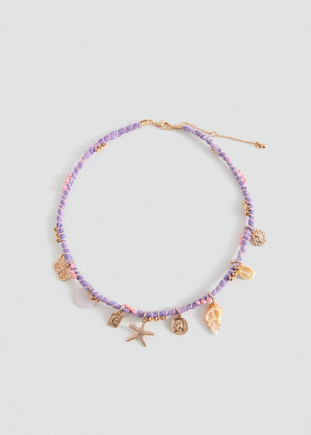 Purple Pendant Necklace With Charms, Kids Girls, Light-Pastel Purple, large image number 4