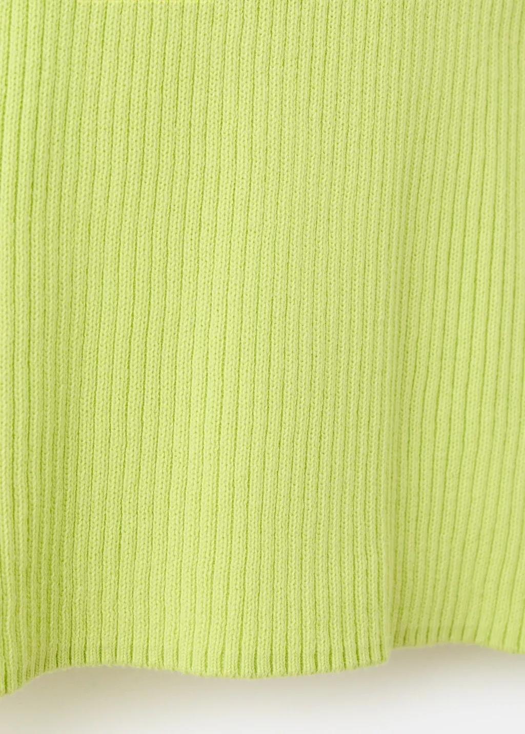 Yellow Ribbed Halter Top, Kids Girls, Bright Yellow, large image number 3