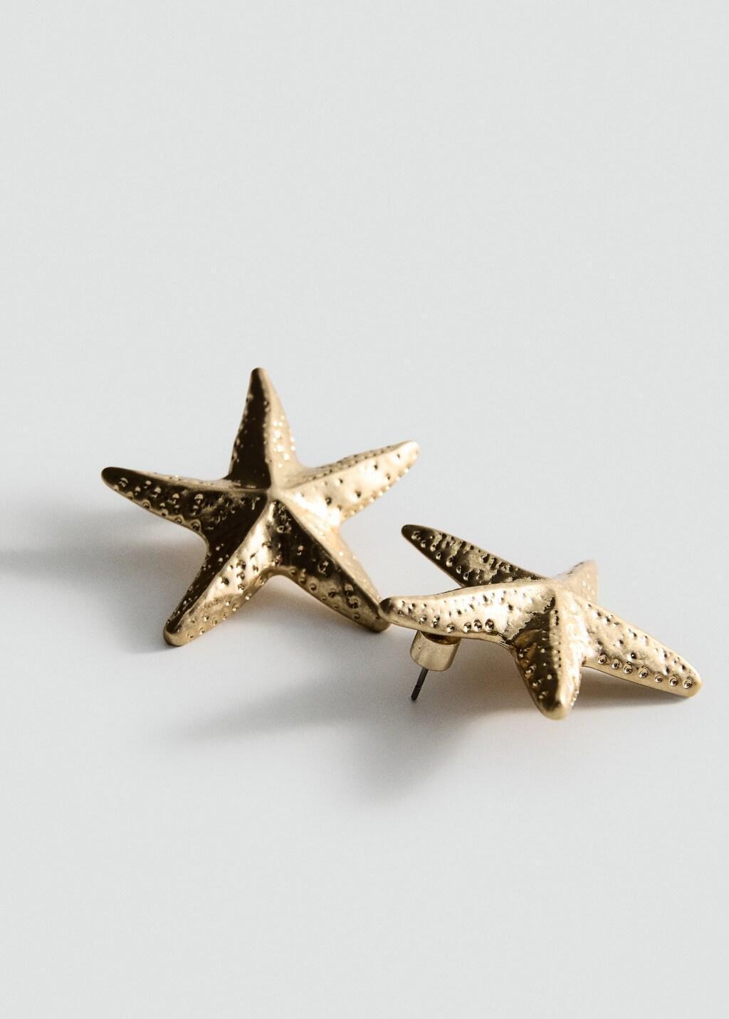 Gold Star Design Earrings, Gold, large image number 0
