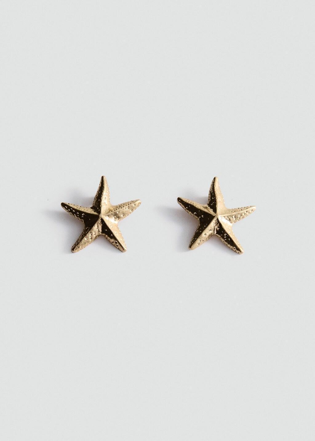 Gold Star Design Earrings, Gold, large image number 2