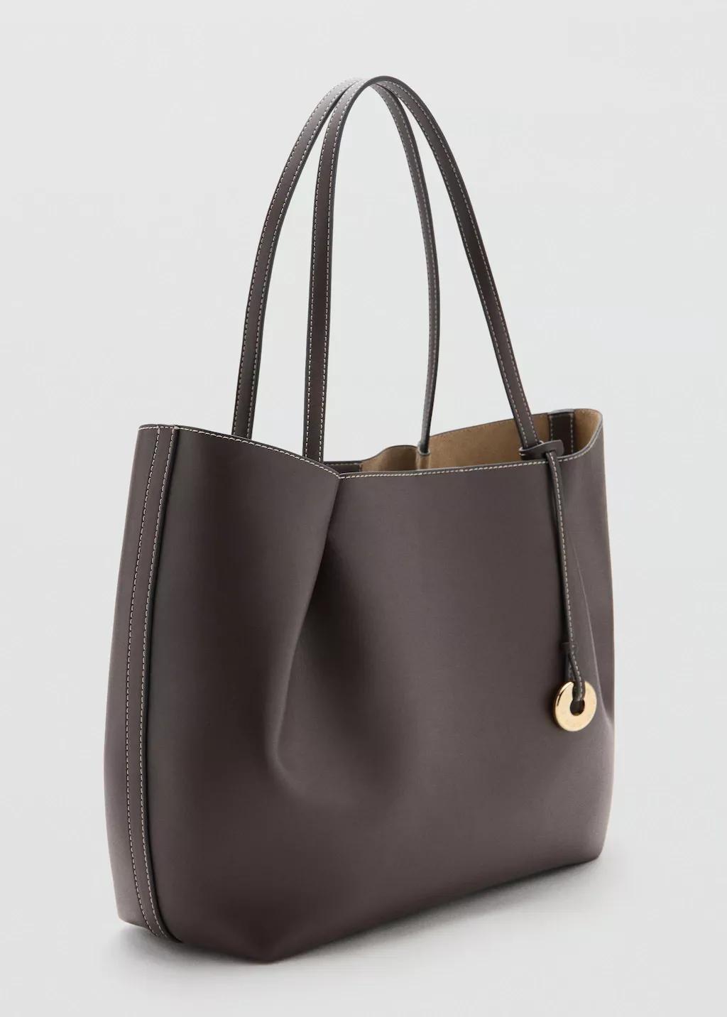 Brown Large Shopper Bag, Dark Brown, medium