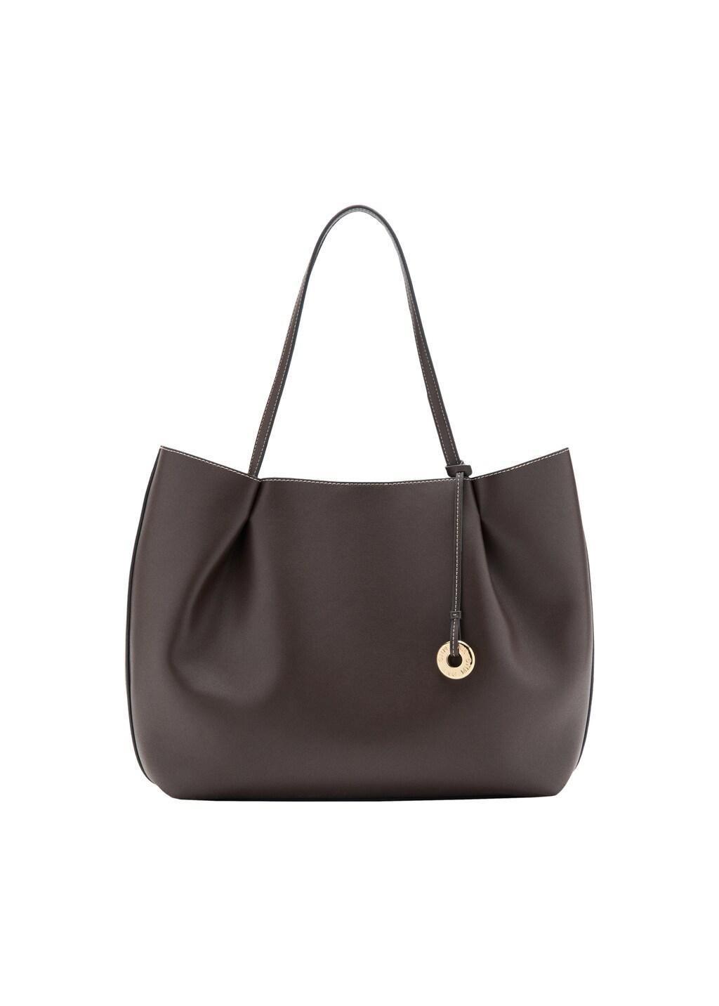Brown Large Shopper Bag, Dark Brown, large image number 2