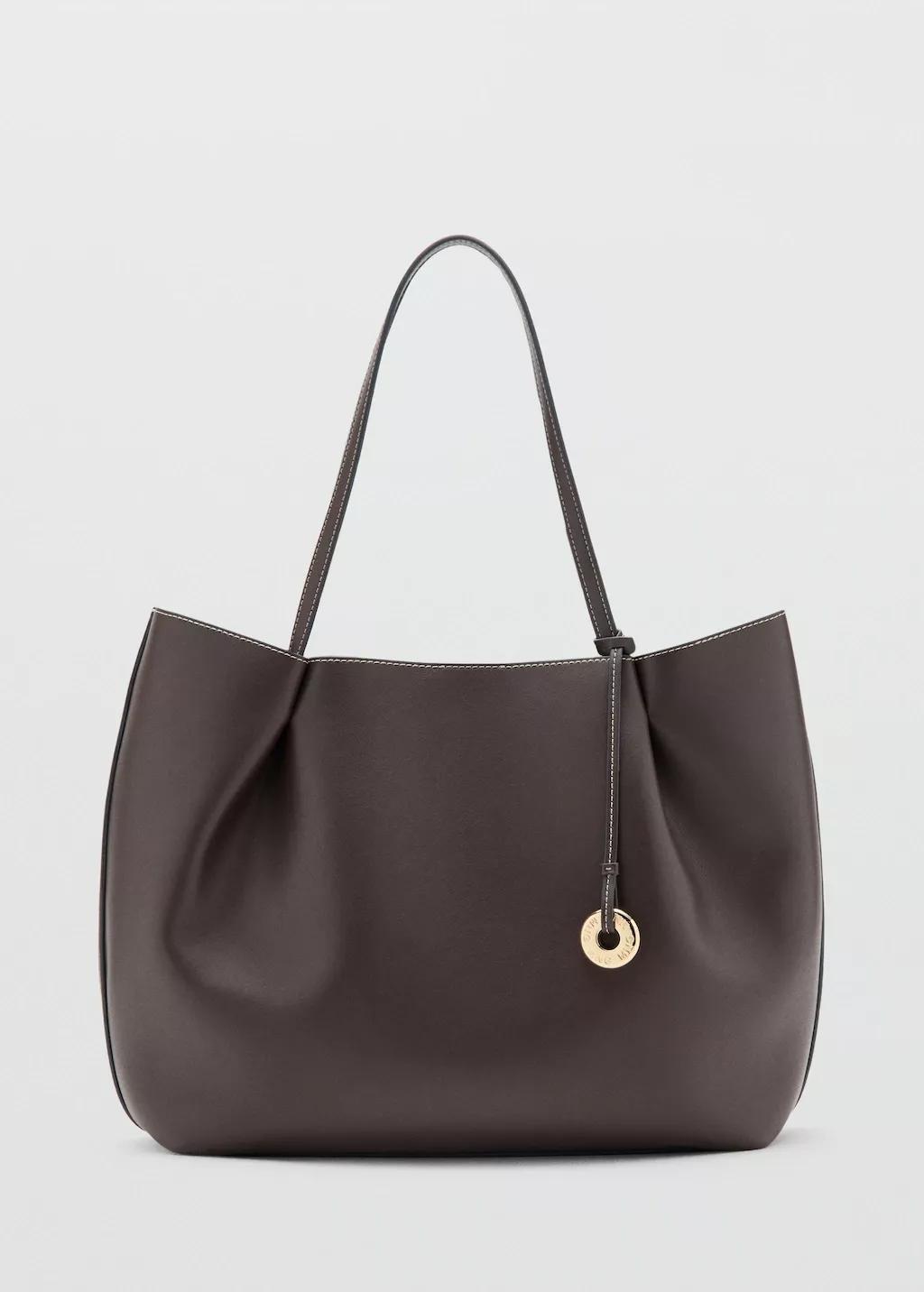 Brown Large Shopper Bag, Dark Brown, large image number 3
