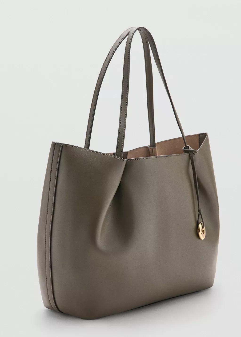 Khaki Large Shopper Bag, Beige - Khaki, large image number 1