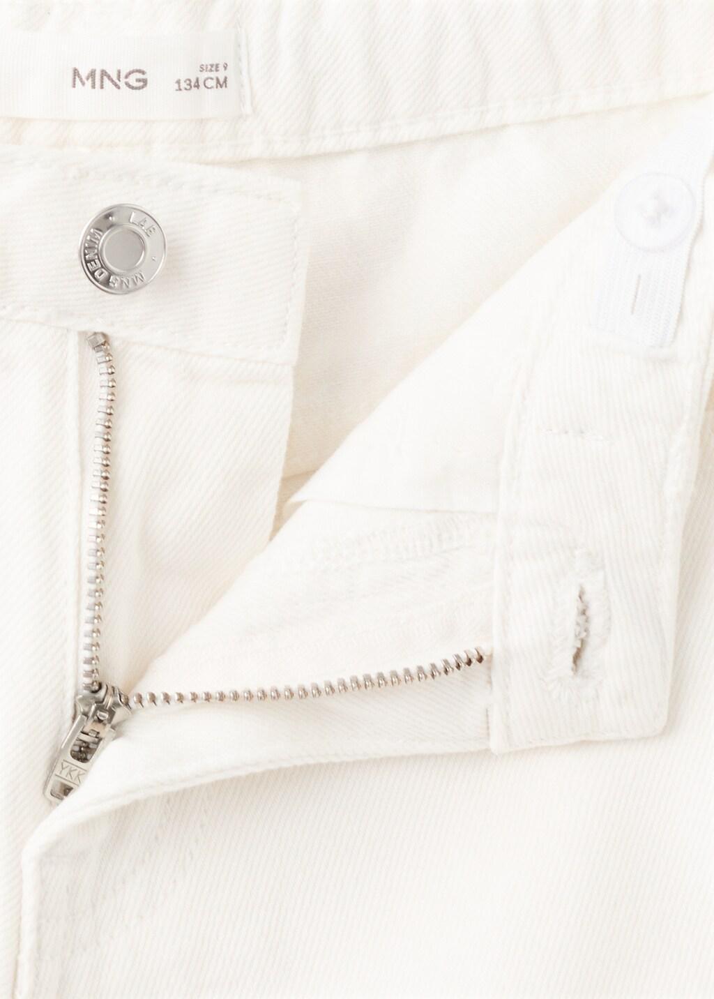 White Eyelet Shorts, Kids Girls, White, large image number 2