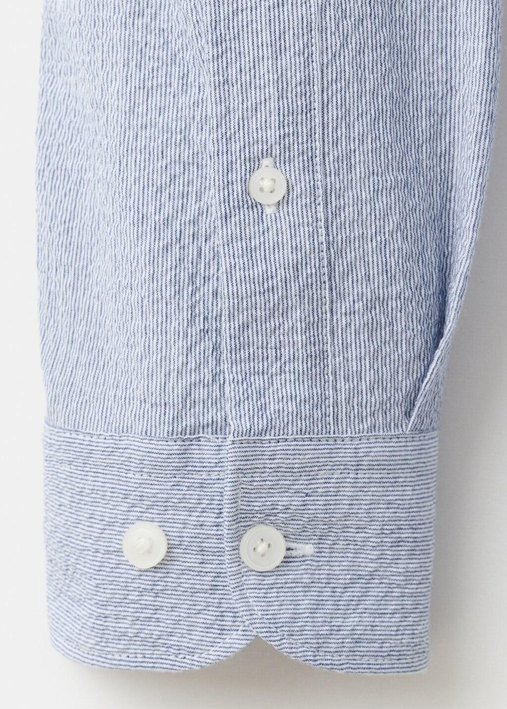 BLUE Seersucker striped texture shirt, Medium Blue, large image number 1