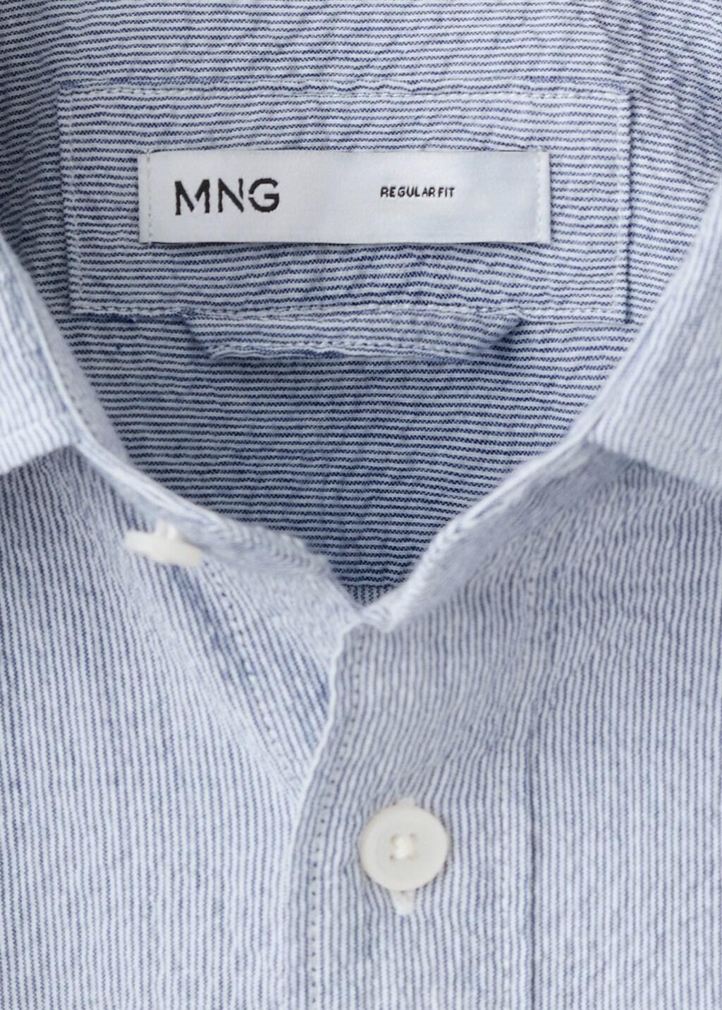 BLUE Seersucker striped texture shirt, Medium Blue, large image number 5