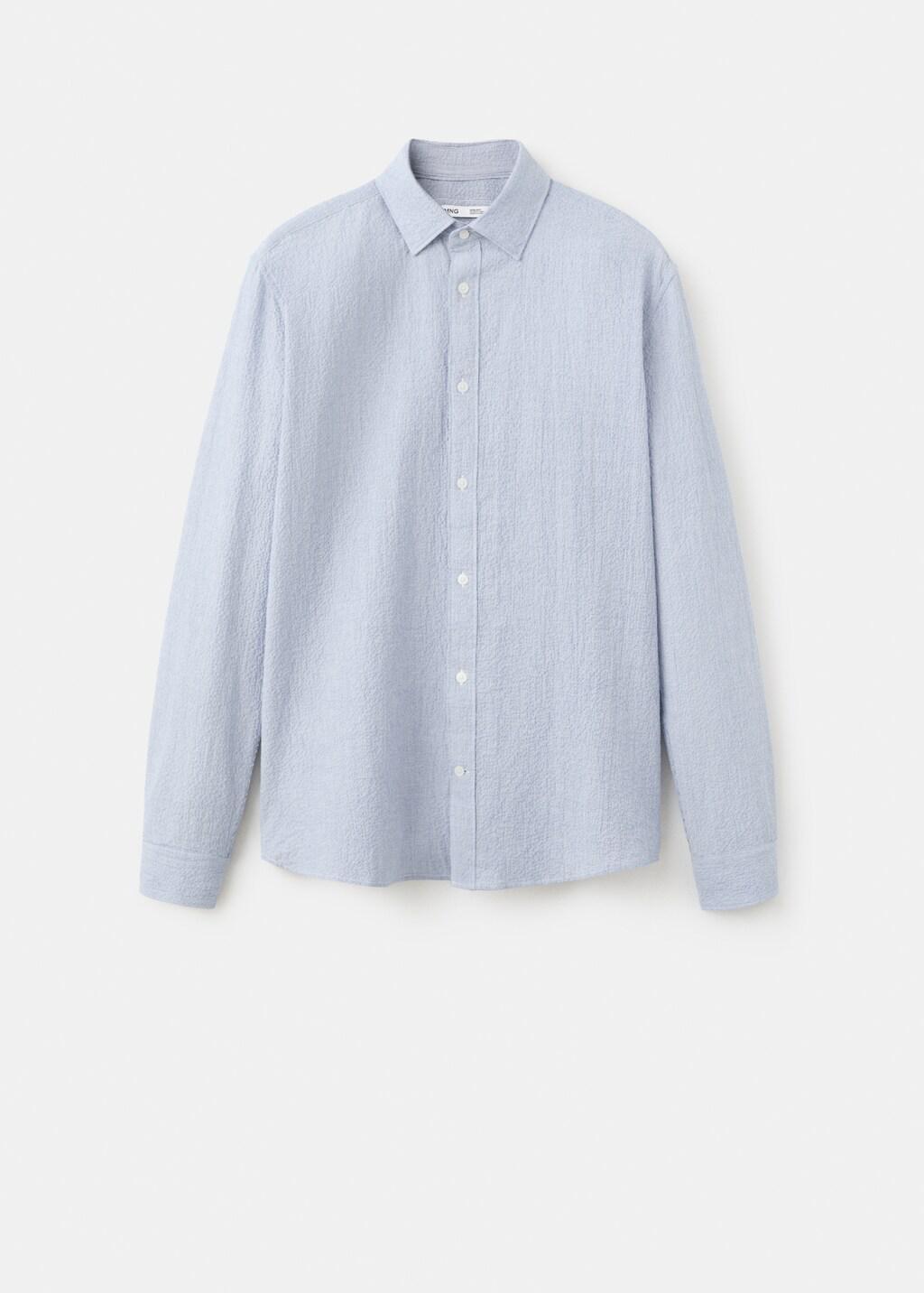 BLUE Seersucker striped texture shirt, Medium Blue, large image number 7
