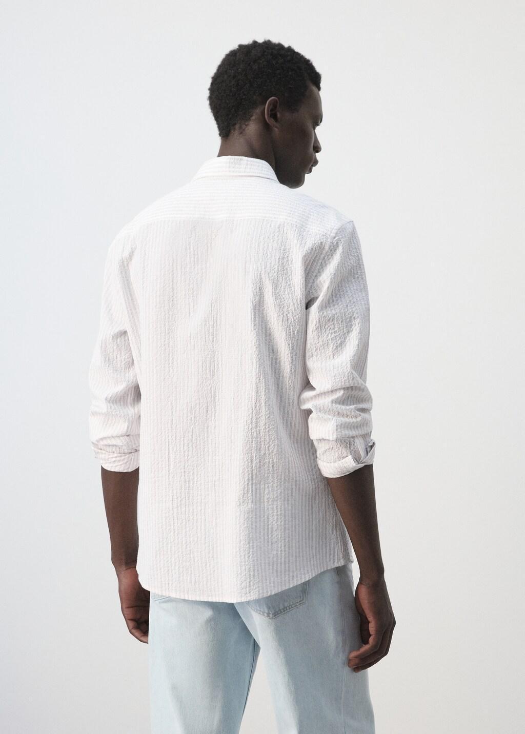 Pink Seersucker Striped Texture Shirt, Light-Pastel Pink, large image number 2