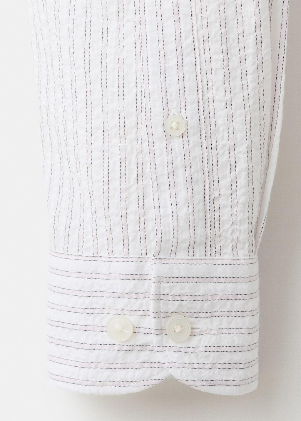 Pink Seersucker Striped Texture Shirt, Light-Pastel Pink, large image number 5