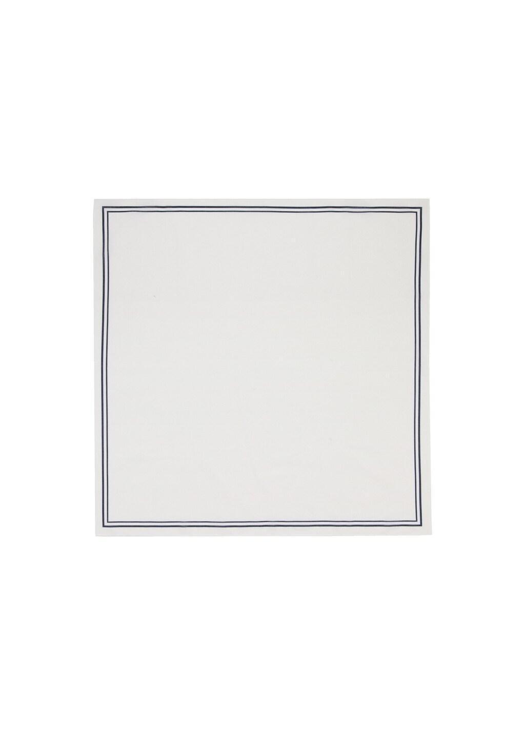 White 100% Cotton Grid Handkerchief, White, medium