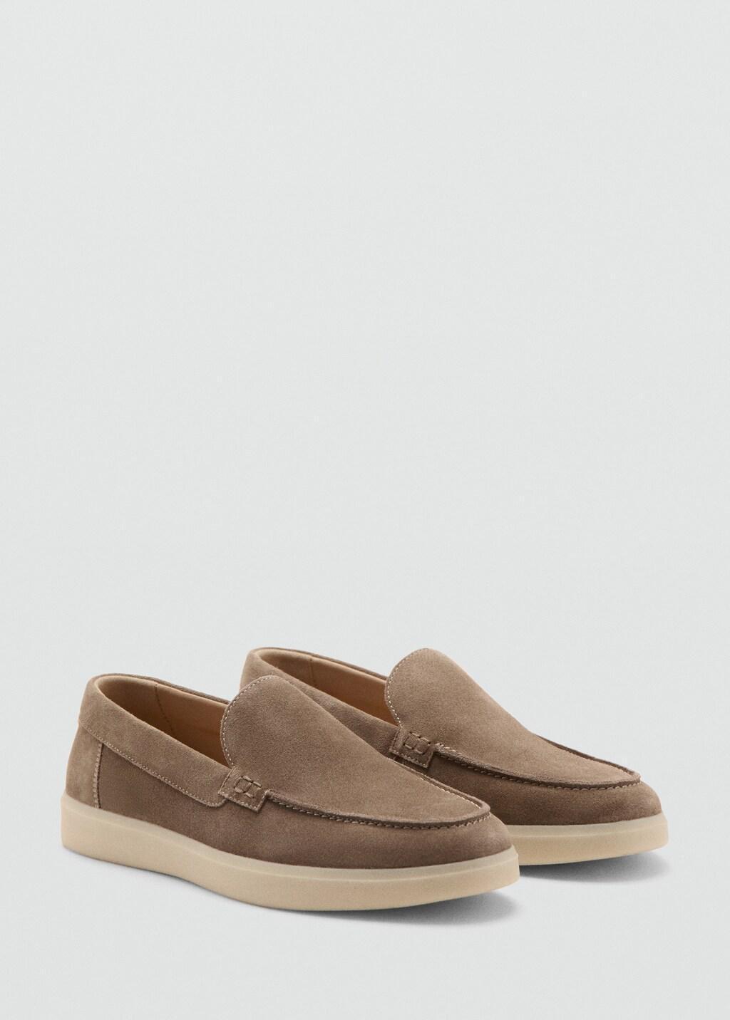 Brown Lt Pastel Split Leather Shoes, Light Pastel Brown, large image number 0