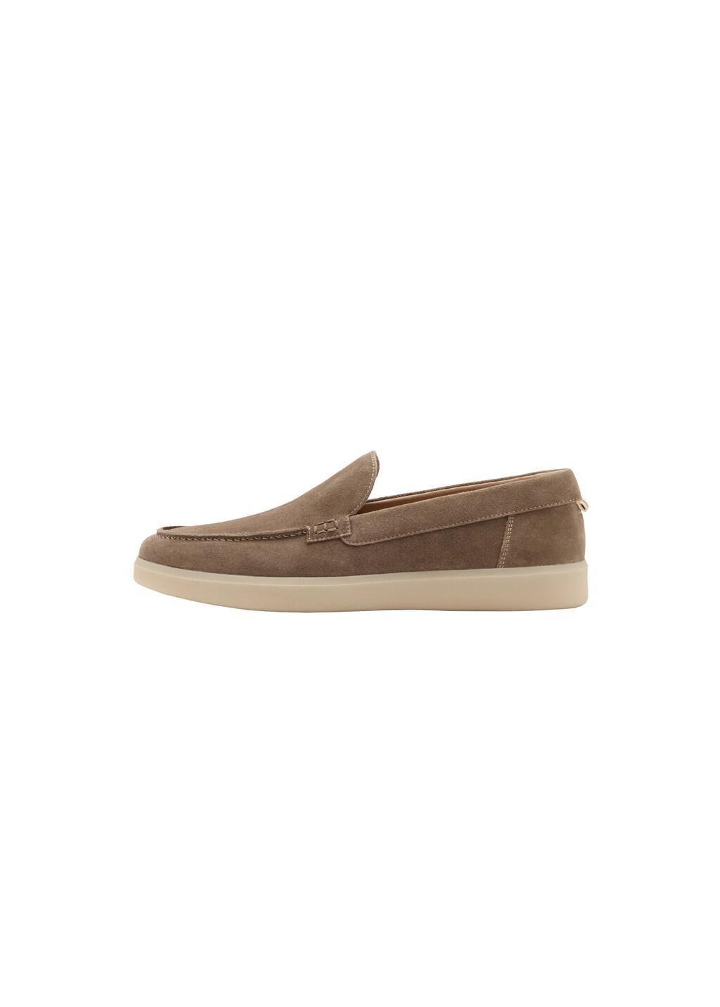 Brown Lt Pastel Split Leather Shoes, Light Pastel Brown, large image number 2