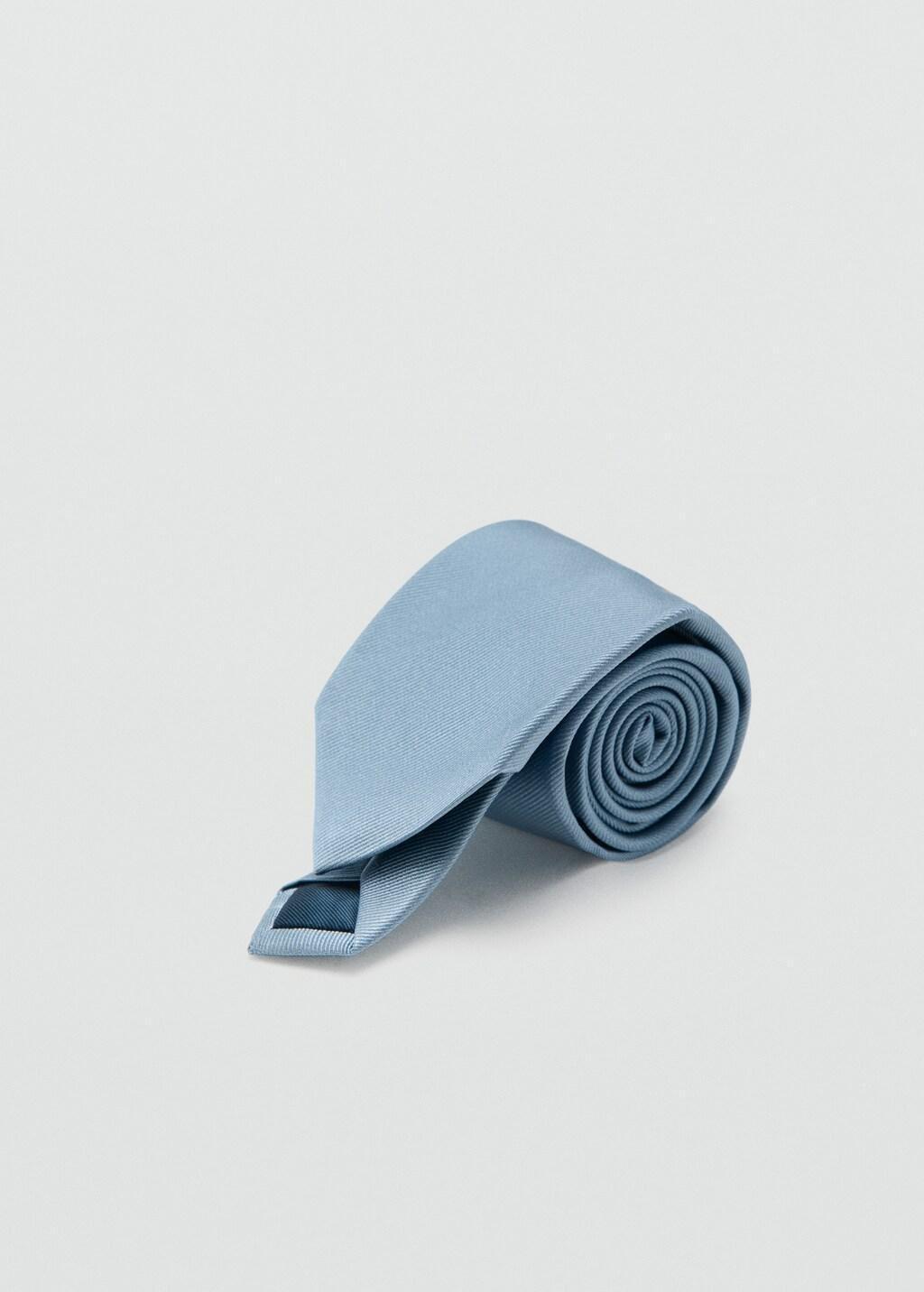 Blue Lt Pastel Plain Silk Tie, Light-Pastel Blue, large image number 0