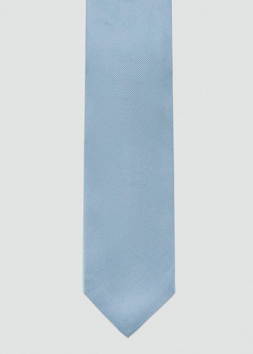 Blue Lt Pastel Plain Silk Tie, Light-Pastel Blue, medium