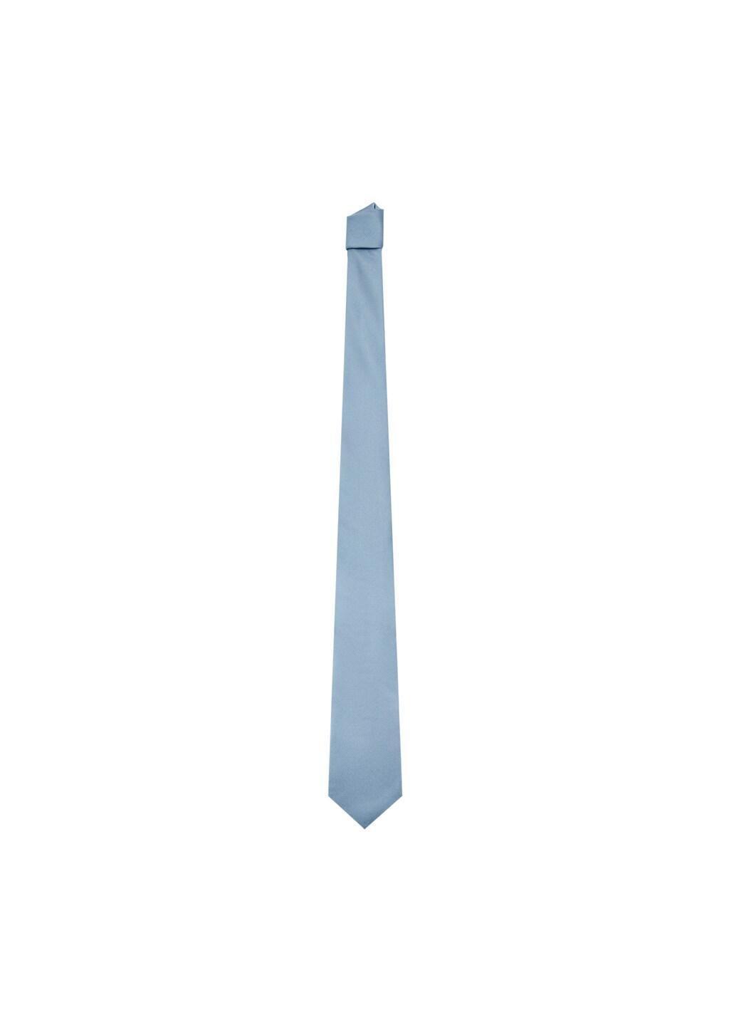 Blue Lt Pastel Plain Silk Tie, Light-Pastel Blue, large image number 2