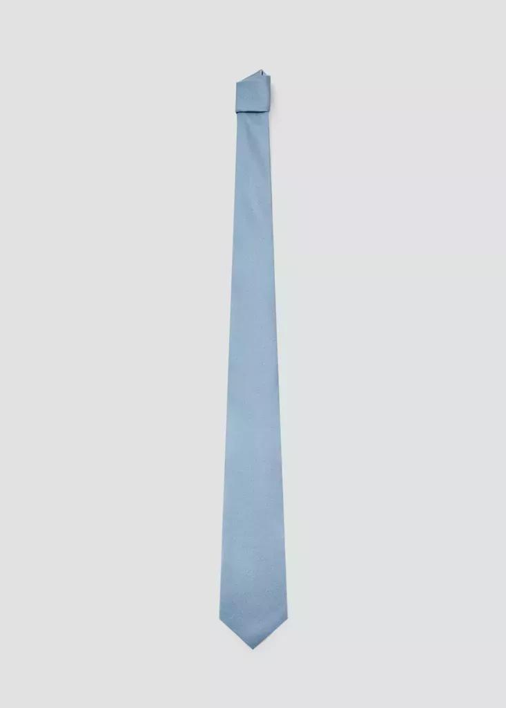 Blue Lt Pastel Plain Silk Tie, Light-Pastel Blue, large image number 5