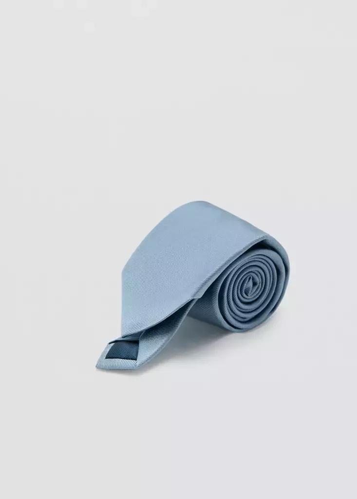 Blue Lt Pastel Plain Silk Tie, Light-Pastel Blue, large image number 6