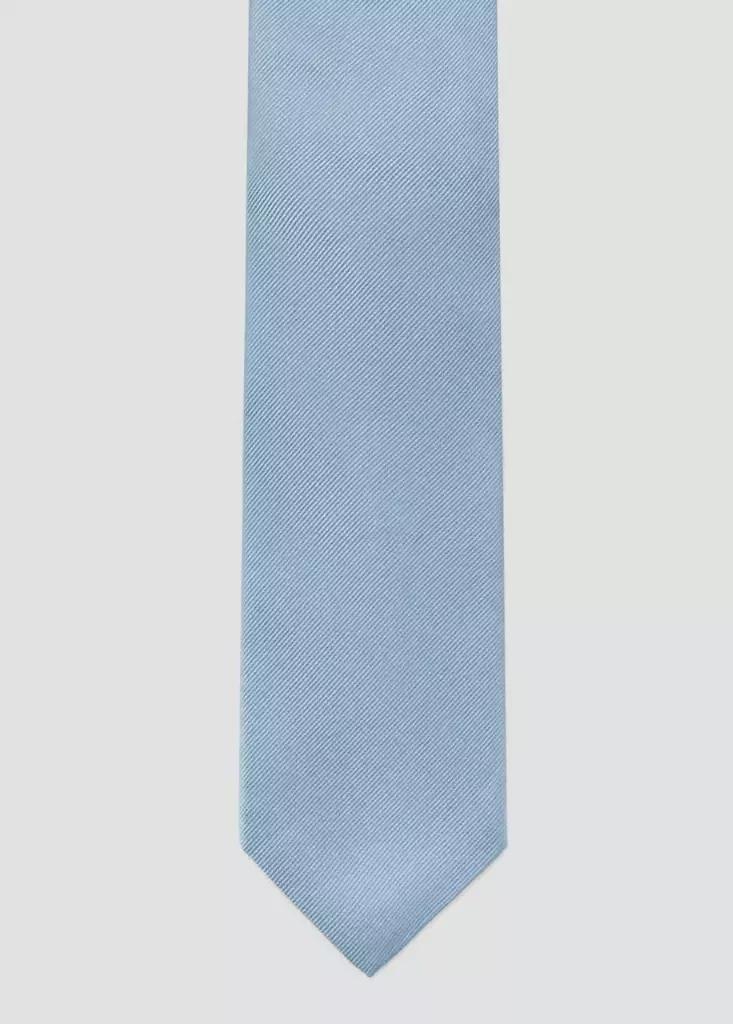 Blue Lt Pastel Plain Silk Tie, Light-Pastel Blue, large image number 7