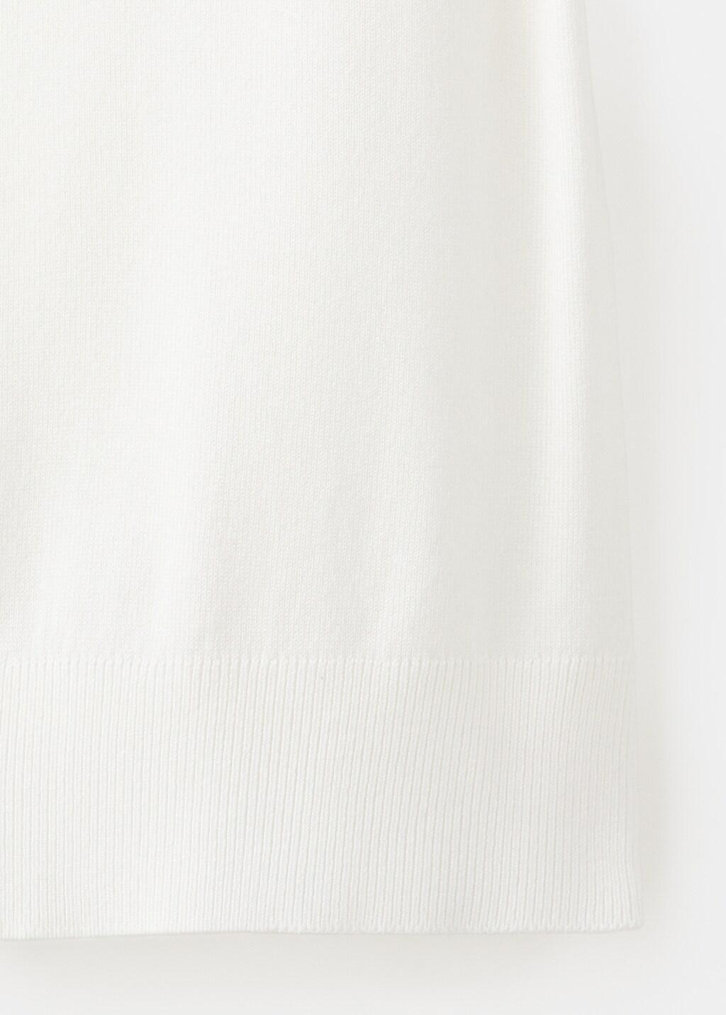 WHITE V-neck knit sweater, White, large image number 5
