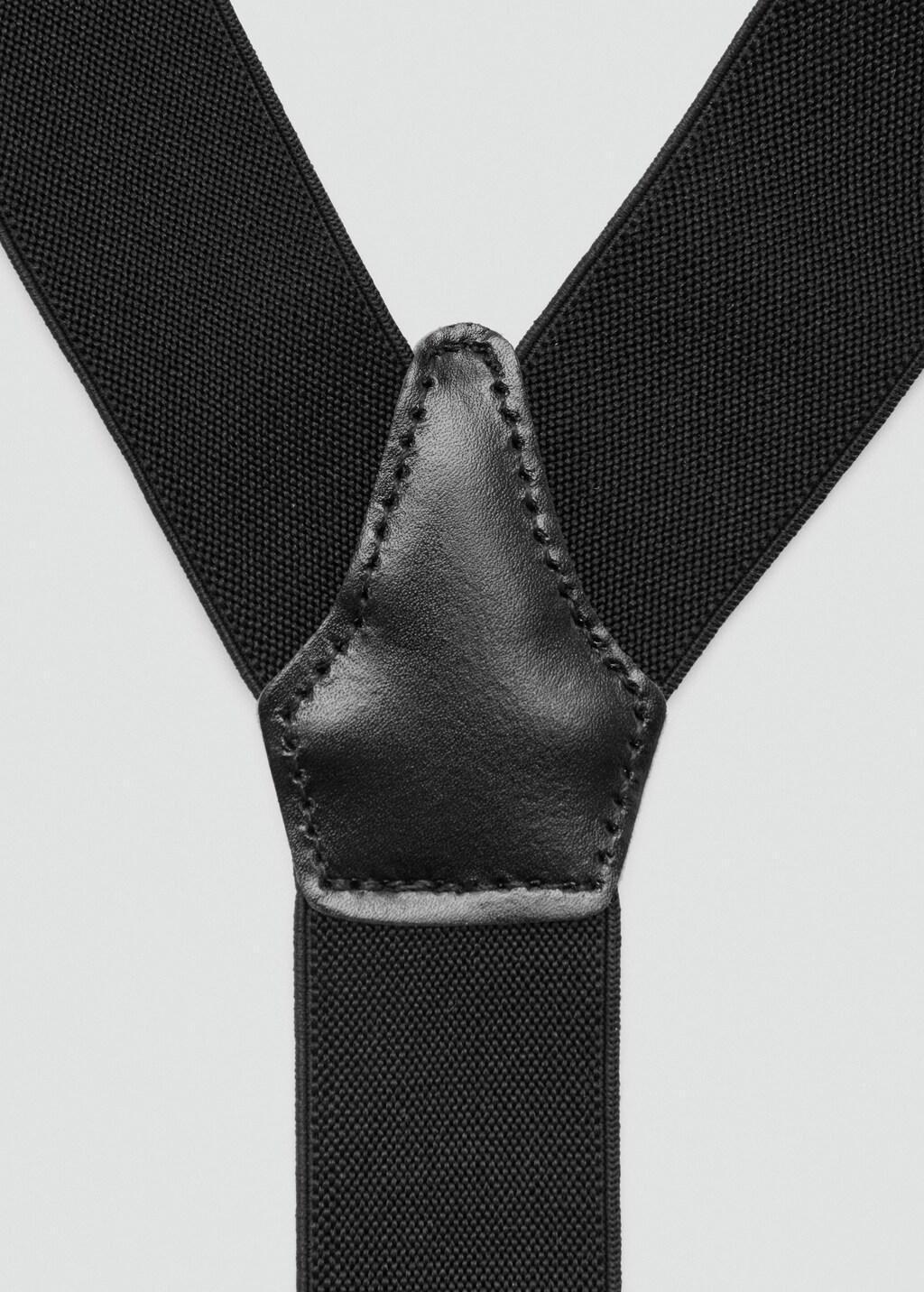 Black Adjustable Elastic Braces, Black, medium