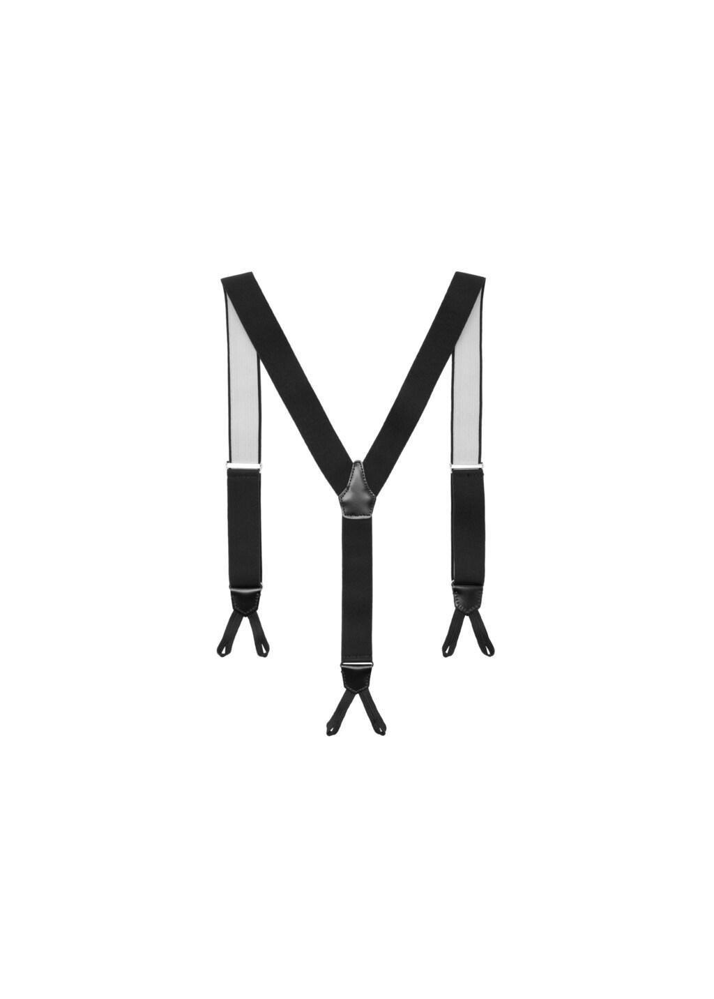 Black Adjustable Elastic Braces, Black, medium
