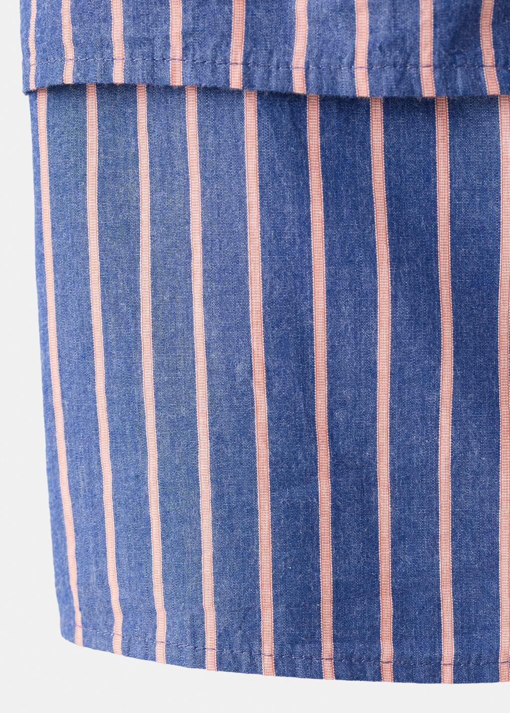 Blue Striped Cotton Blouse, Kids Girls, Medium Blue, large image number 3