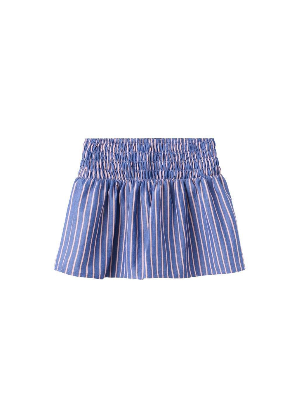 Blue Striped Cotton Blouse, Kids Girls, Medium Blue, large image number 5