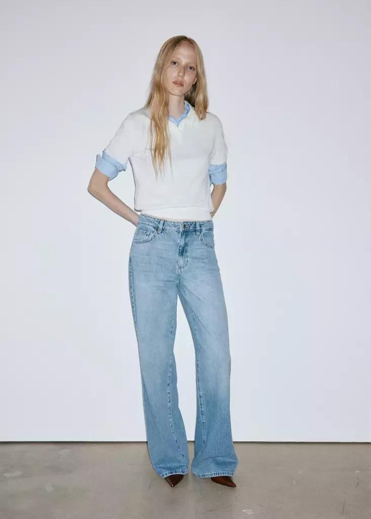 BLUE Danila high-waisted wide leg jeans, Women, Open Blue, medium