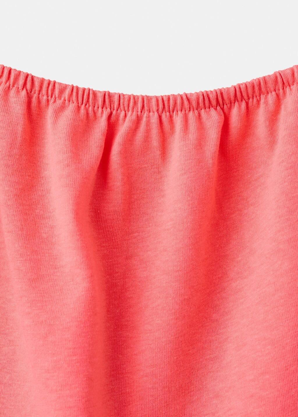 Red Plain T-Shirt With Decorative Knot, Baby Girl, Bright Red, large image number 3