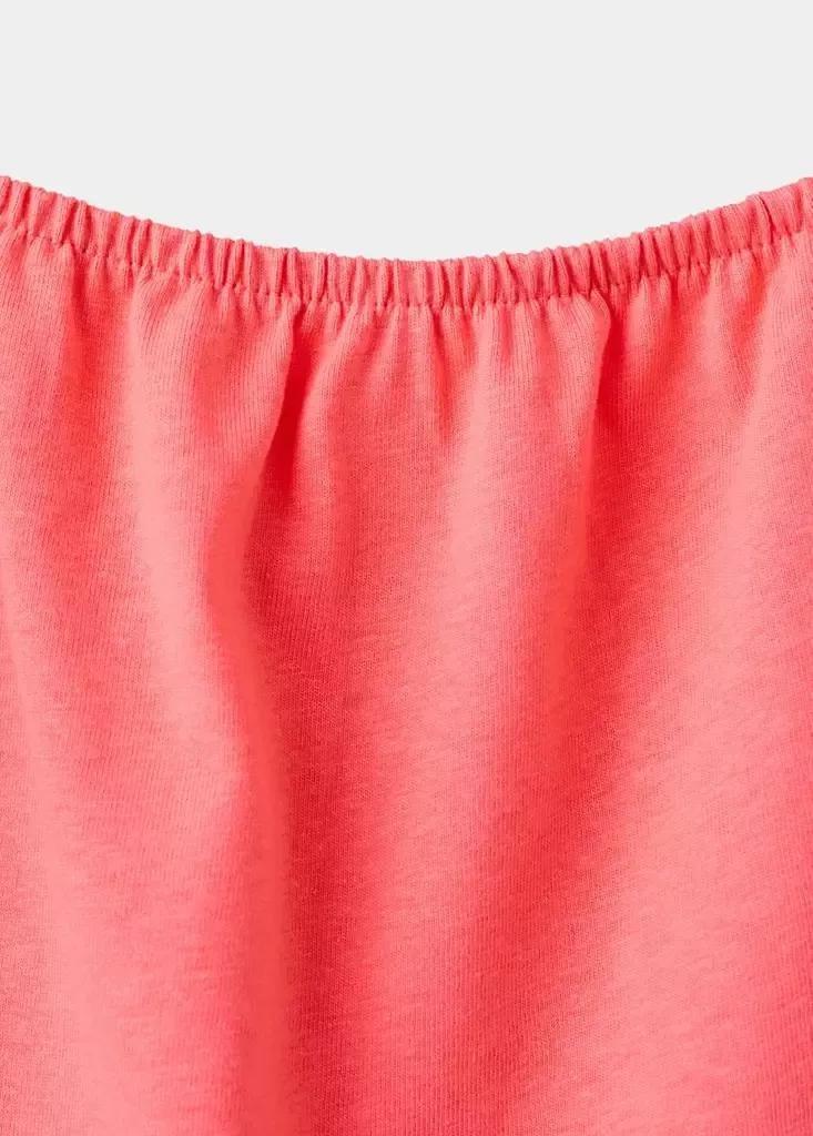 Red Plain T-Shirt With Decorative Knot, Baby Girl, Bright Red, large image number 8