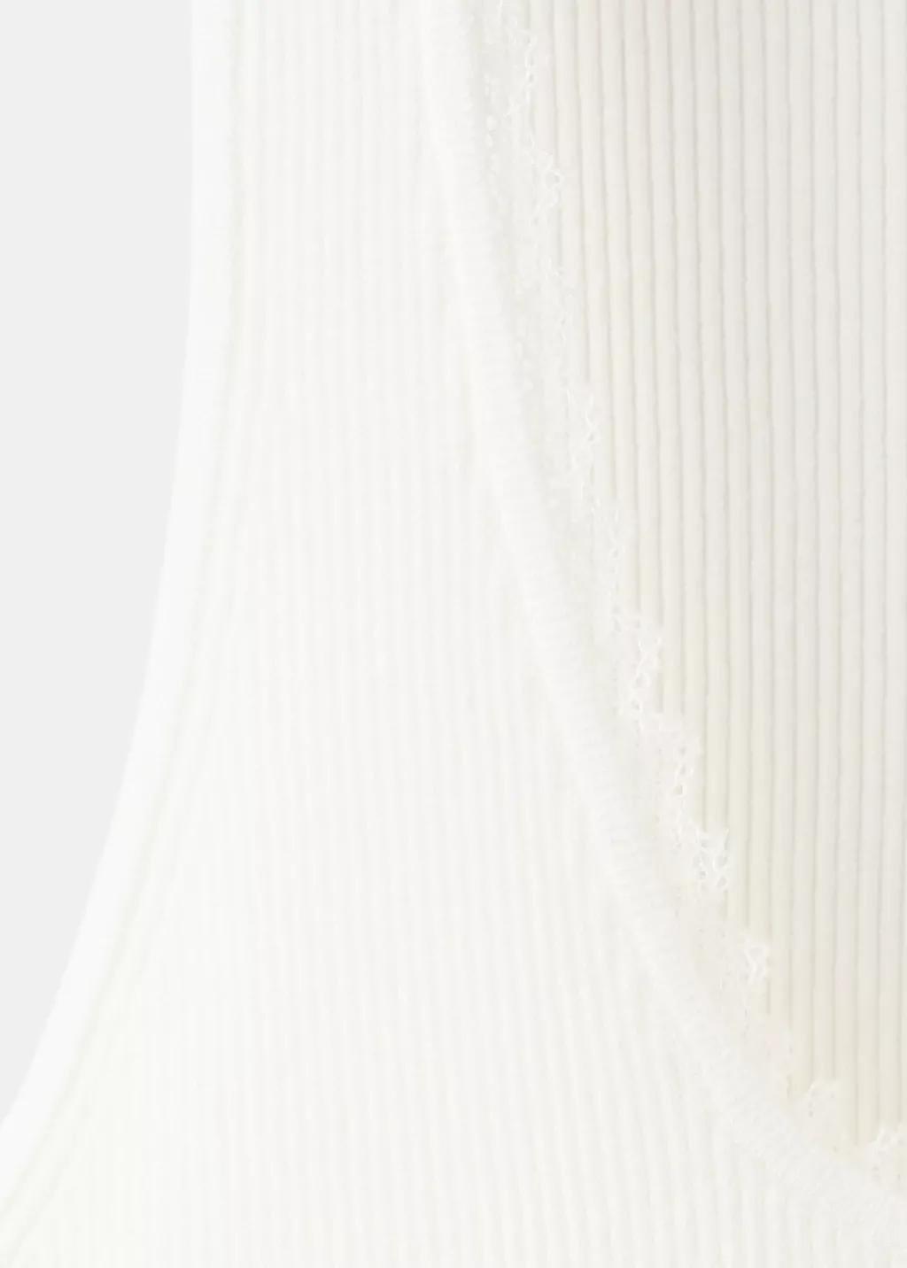 Beige Ribbed Top With Lace Detail, Light Beige, medium