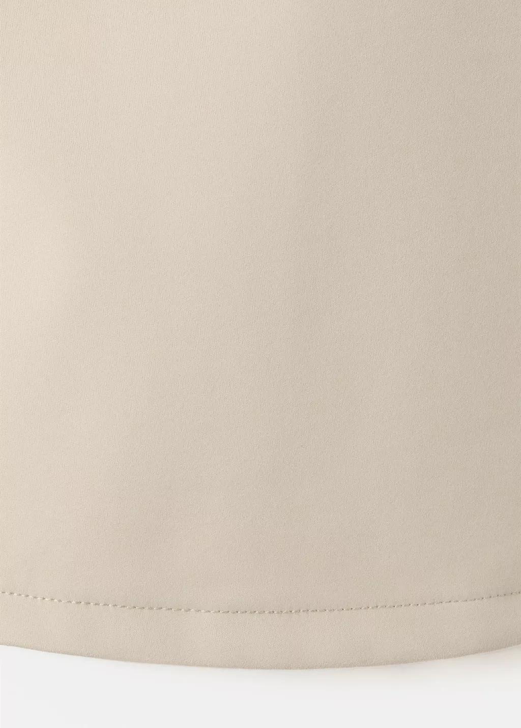 Beige Fitted V-Neck Top, Light Beige, large image number 8