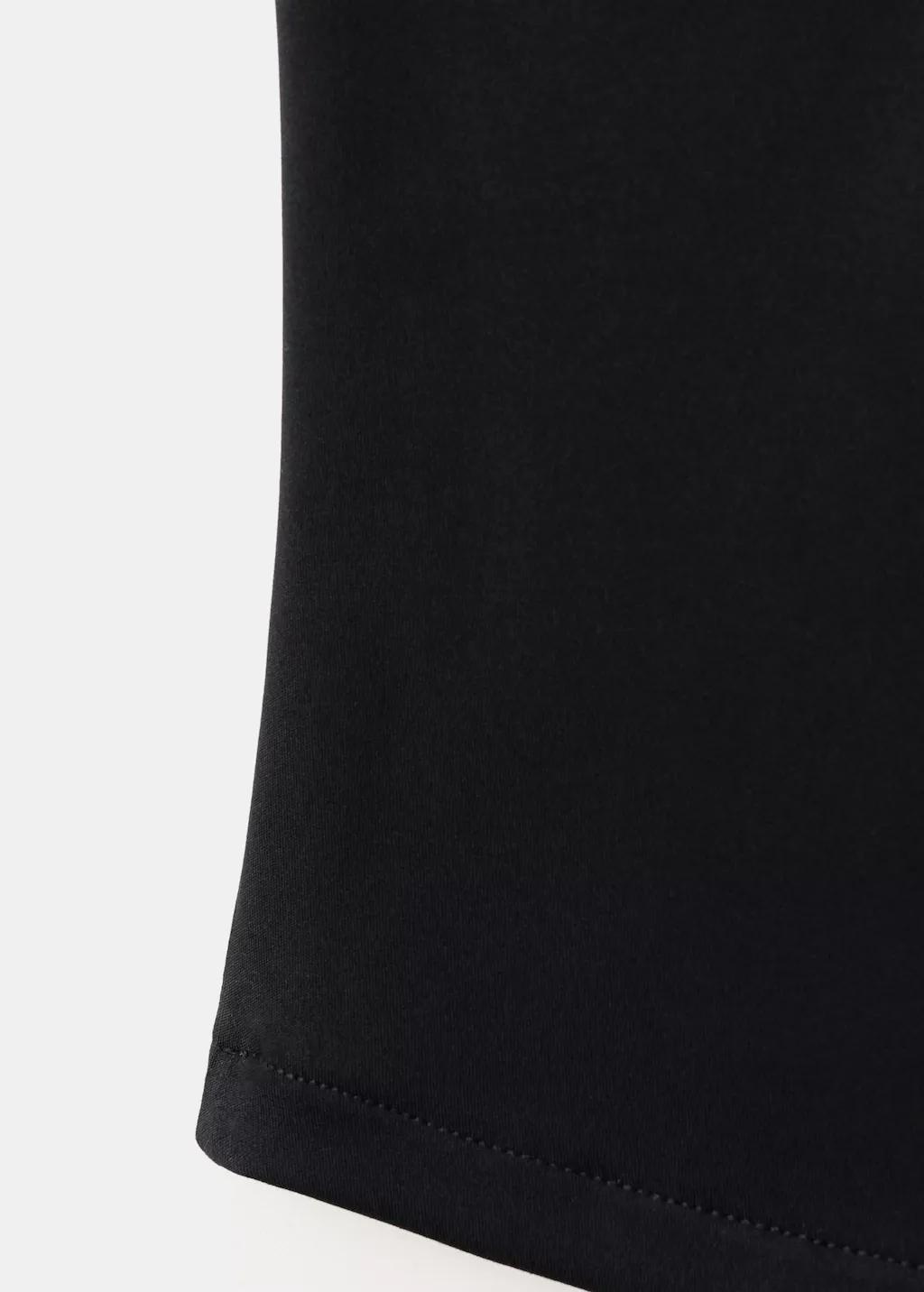 Black Fitted V-Neck Top, Black, large image number 7