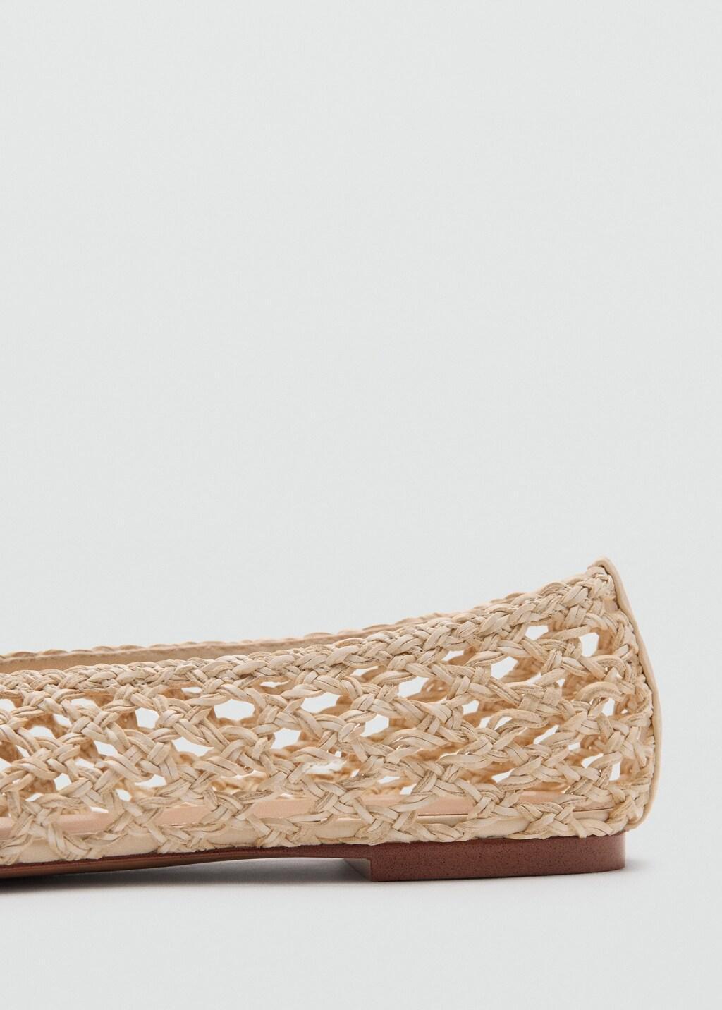 Beige Braided Ballerina Flat, Light Beige, medium