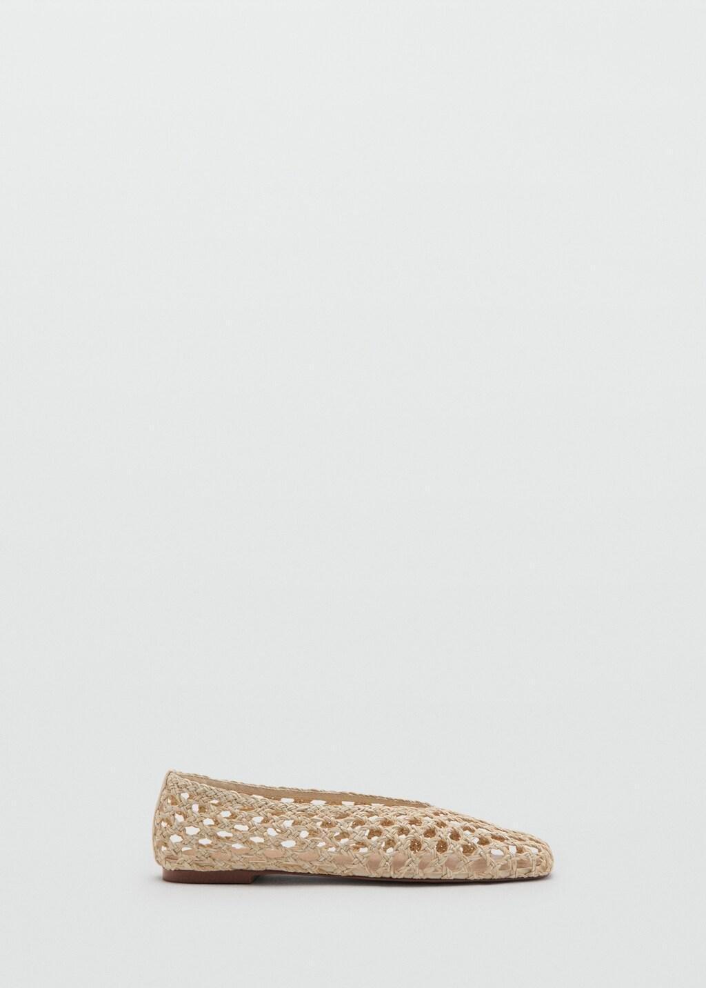 Beige Braided Ballerina Flat, Light Beige, large image number 3