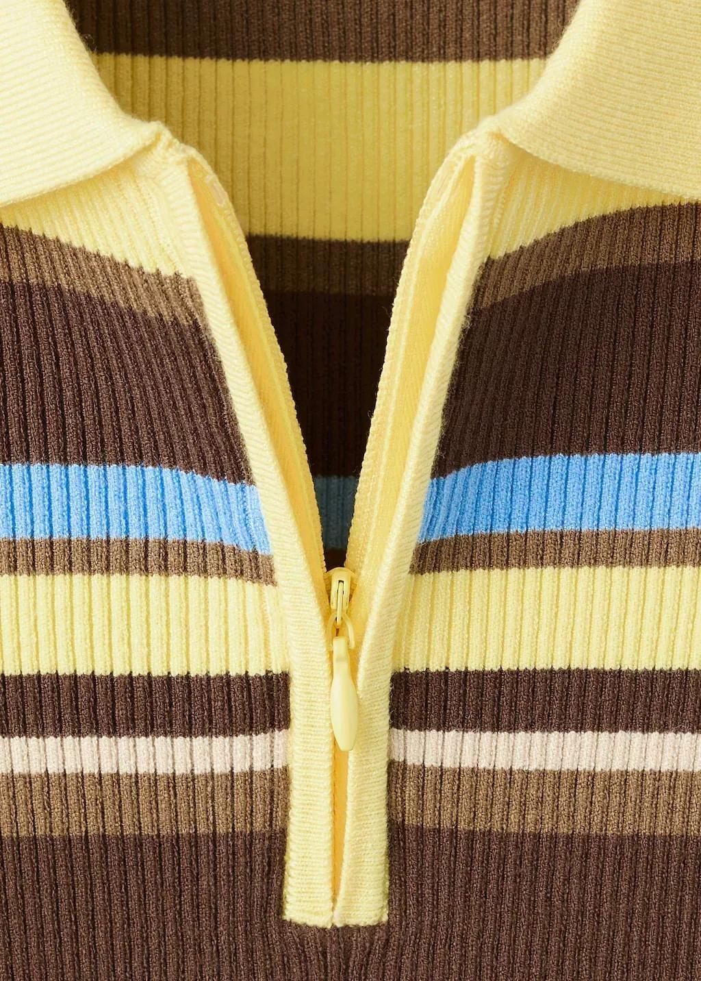 YELLOW Striped rib sweater, Yellow, large image number 1