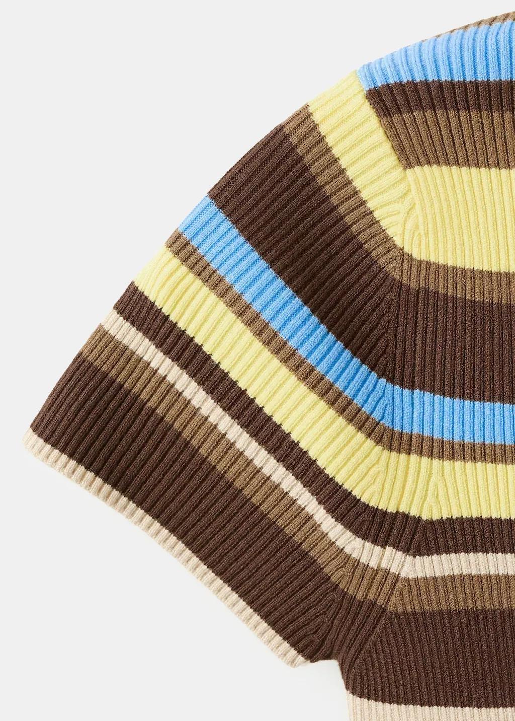 YELLOW Striped rib sweater, Yellow, large image number 5
