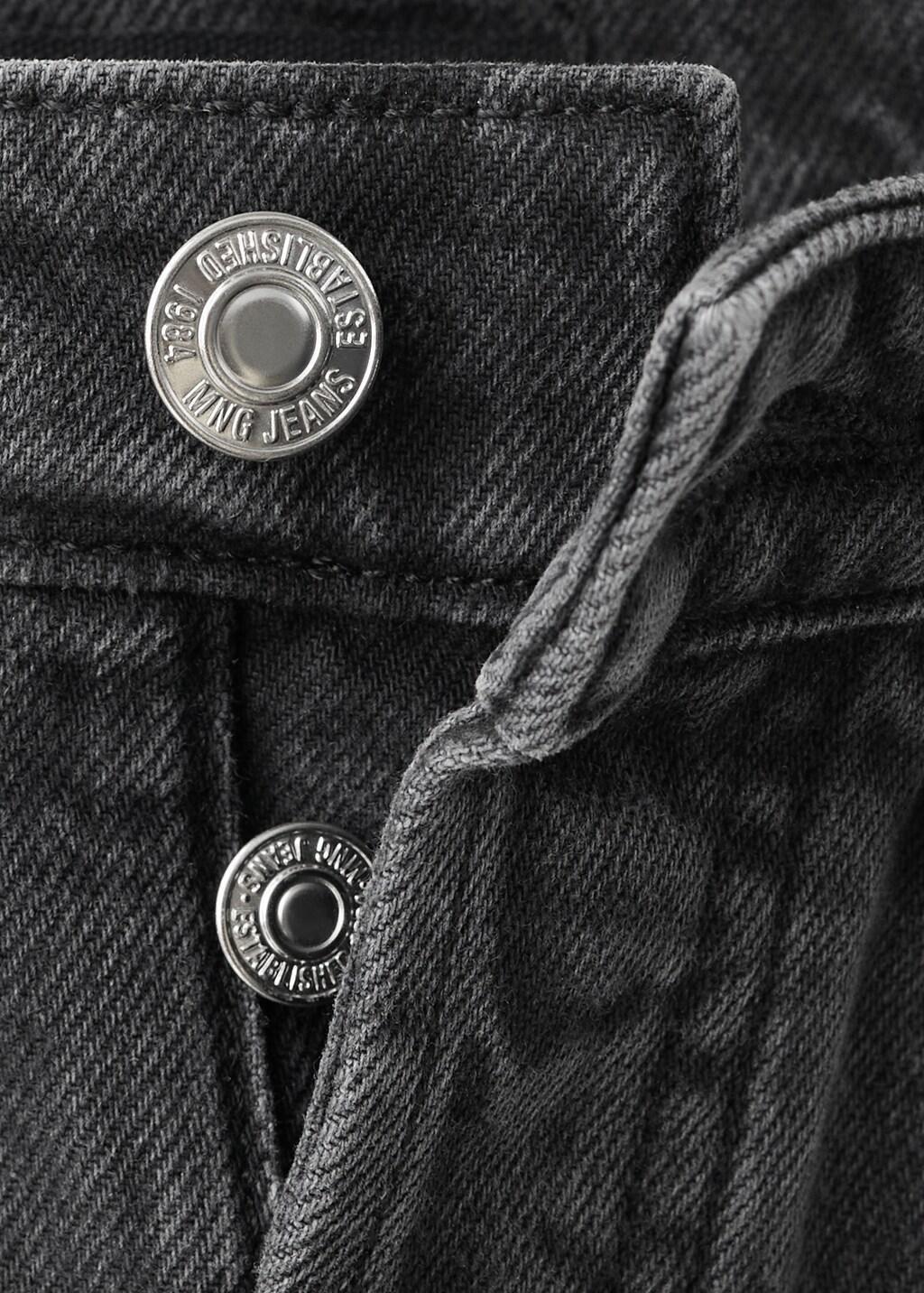 Grey Denim Shorts With Frayed Hem, Open Grey, large image number 1