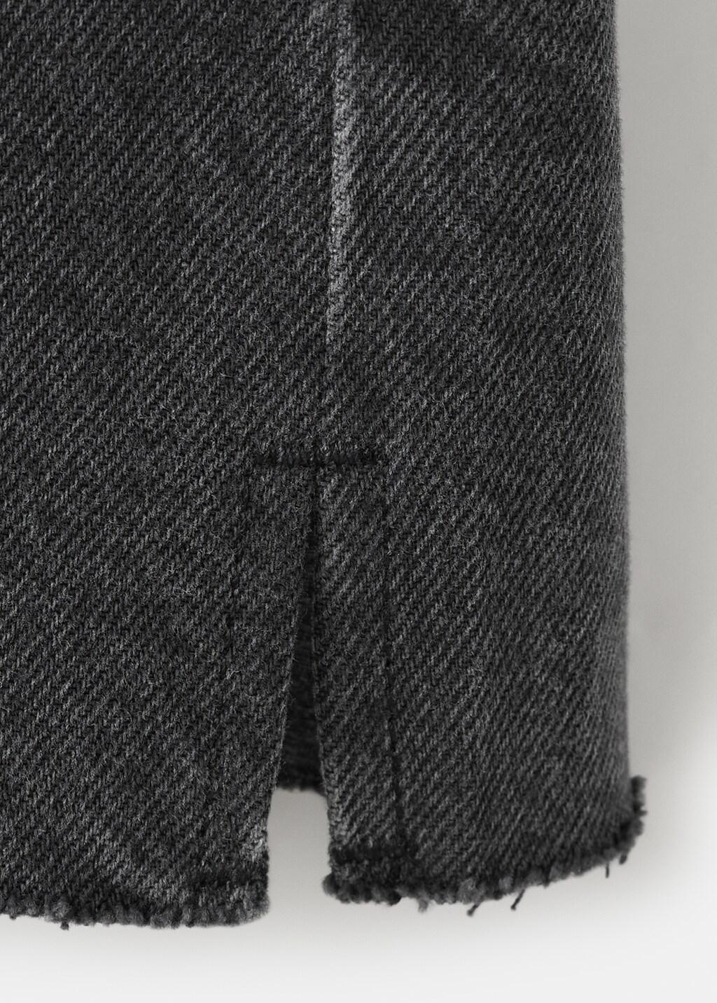Grey Denim Shorts With Frayed Hem, Open Grey, large image number 5