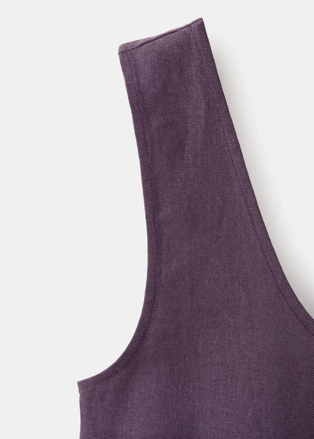 Purple Linen Jumpsuit With Open Back, Medium Purple, large image number 1